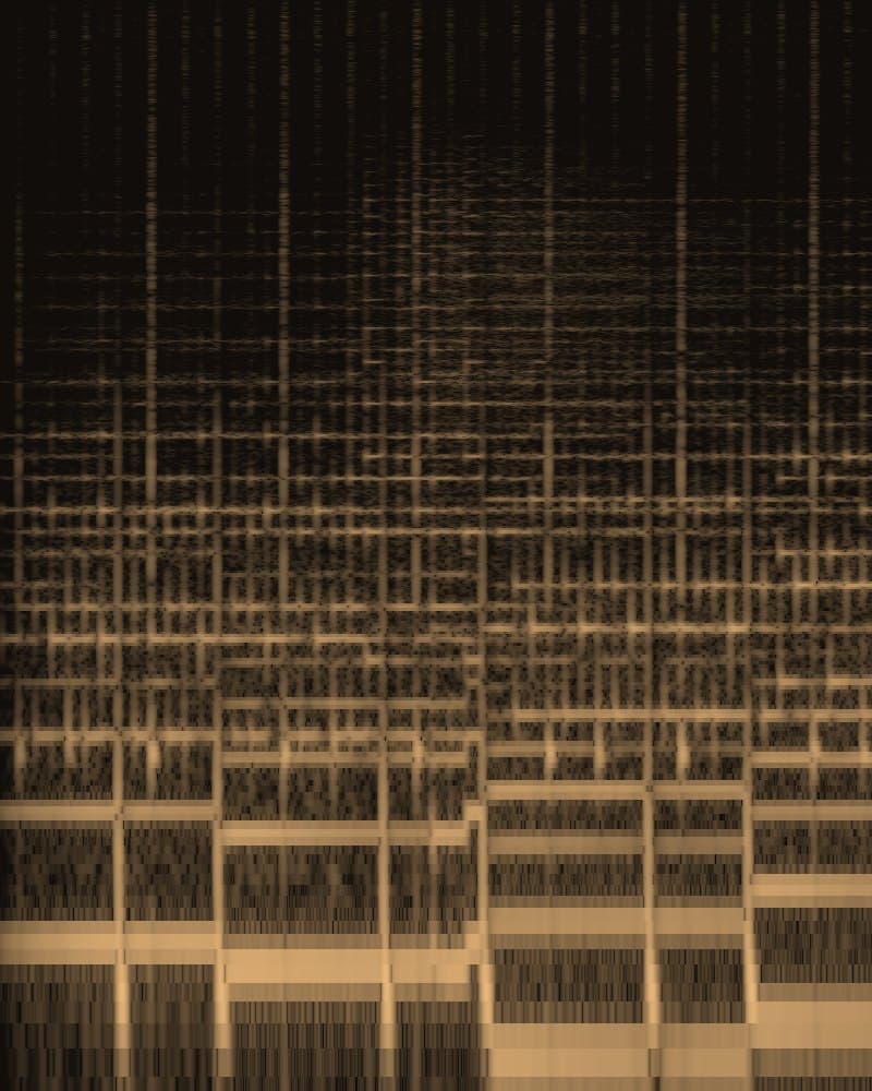 Spectrogram of the 68 BPM track, tinted with the experiment's warm light.